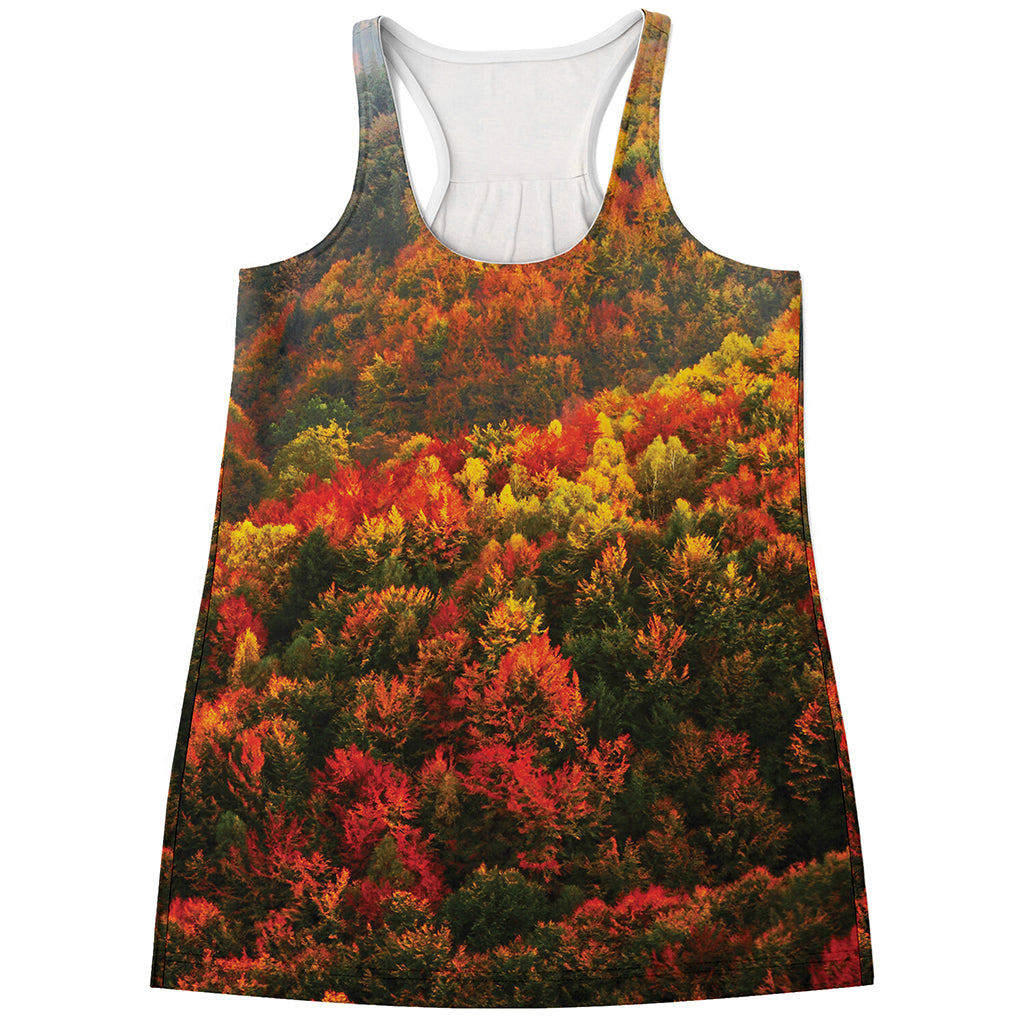 Autumn Mountain Print Women's Racerback Tank Top