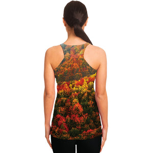 Autumn Mountain Print Women's Racerback Tank Top