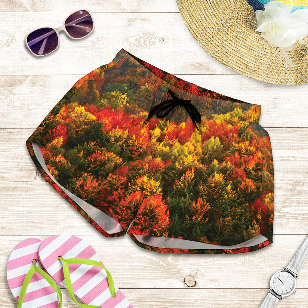 Autumn Mountain Print Women's Shorts