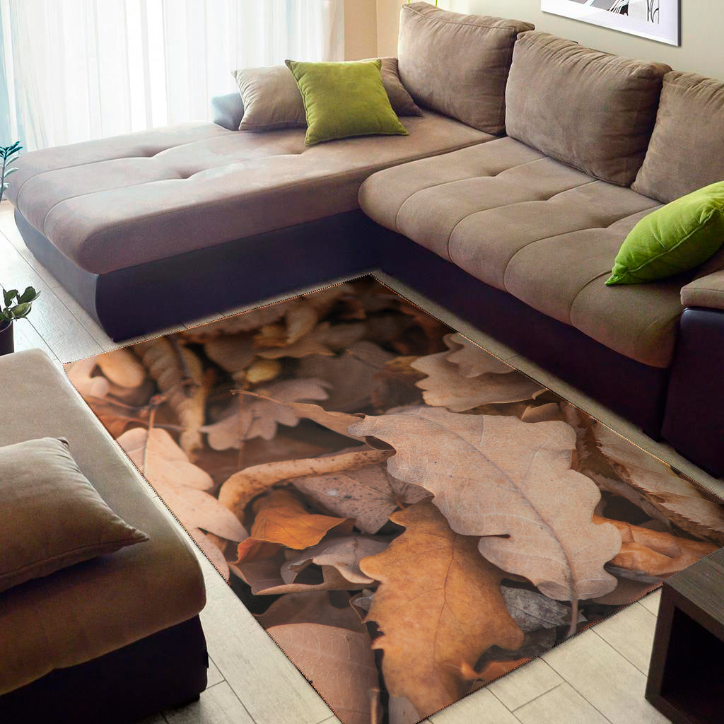 Autumn Oak leaf Print Area Rug