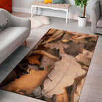 Autumn Oak leaf Print Area Rug