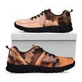 Autumn Oak leaf Print Black Running Shoes