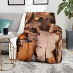 Autumn Oak leaf Print Blanket