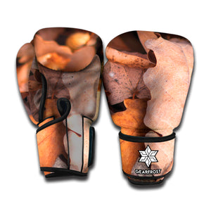 Autumn Oak leaf Print Boxing Gloves