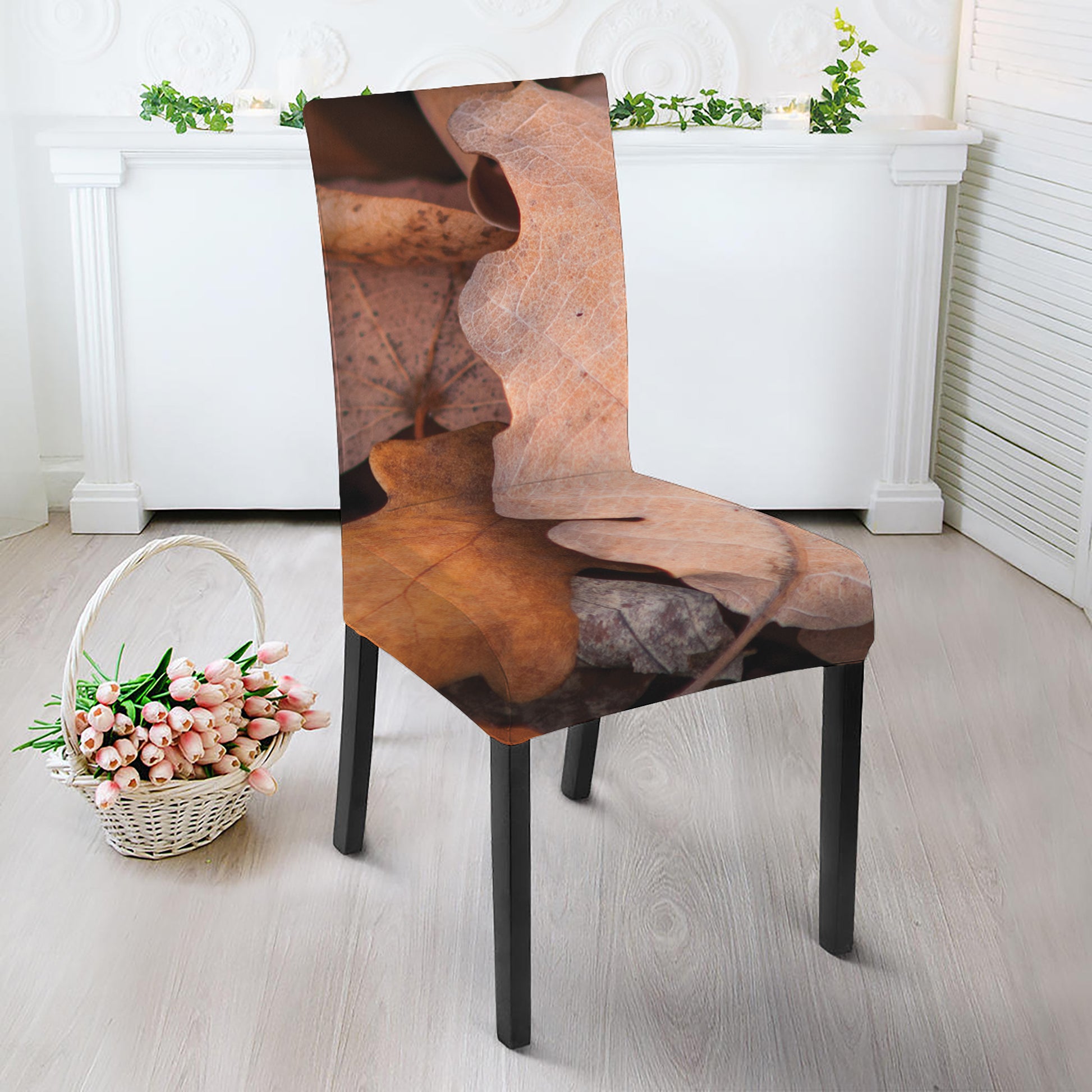 Autumn Oak leaf Print Dining Chair Slipcover