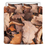 Autumn Oak leaf Print Duvet Cover Bedding Set