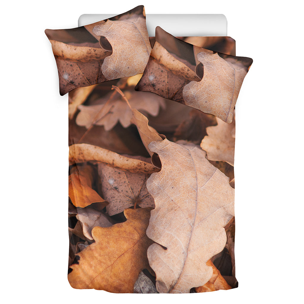 Autumn Oak leaf Print Duvet Cover Bedding Set