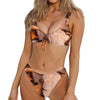 Autumn Oak leaf Print Front Bow Tie Bikini