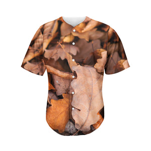 Autumn Oak leaf Print Men's Baseball Jersey