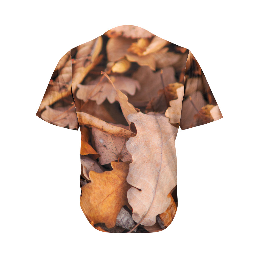 Autumn Oak leaf Print Men's Baseball Jersey