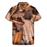 Autumn Oak leaf Print Men's Short Sleeve Shirt