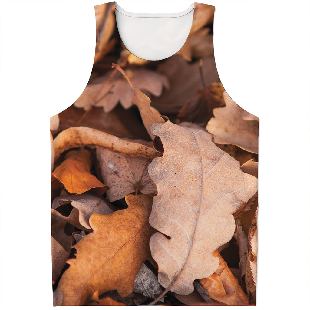 Autumn Oak leaf Print Men's Tank Top