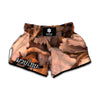 Autumn Oak leaf Print Muay Thai Boxing Shorts