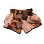 Autumn Oak leaf Print Muay Thai Boxing Shorts