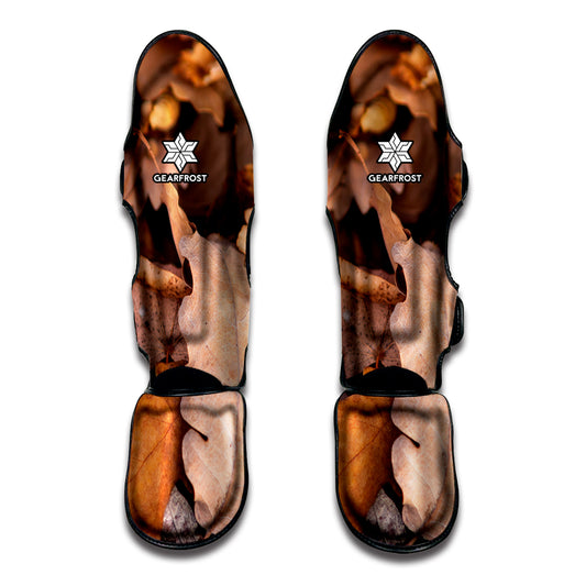 Autumn Oak leaf Print Muay Thai Shin Guard