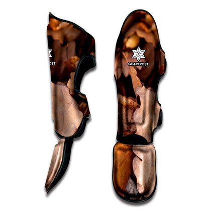 Autumn Oak leaf Print Muay Thai Shin Guard