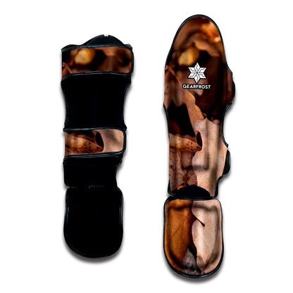 Autumn Oak leaf Print Muay Thai Shin Guard