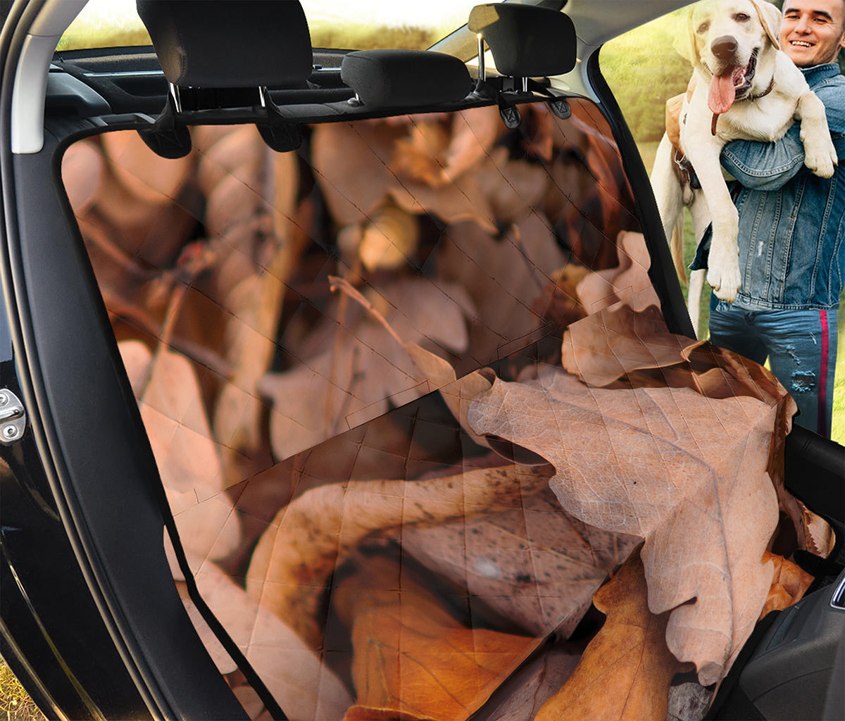 Autumn Oak leaf Print Pet Car Back Seat Cover