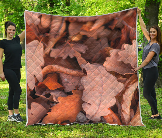 Autumn Oak leaf Print Quilt