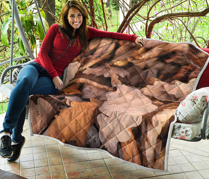 Autumn Oak leaf Print Quilt