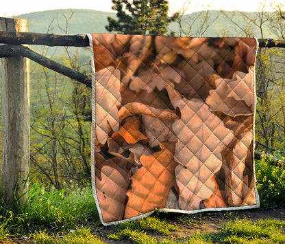 Autumn Oak leaf Print Quilt