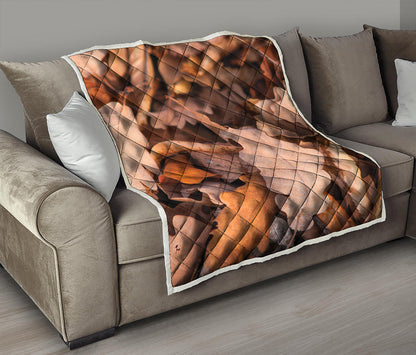 Autumn Oak leaf Print Quilt
