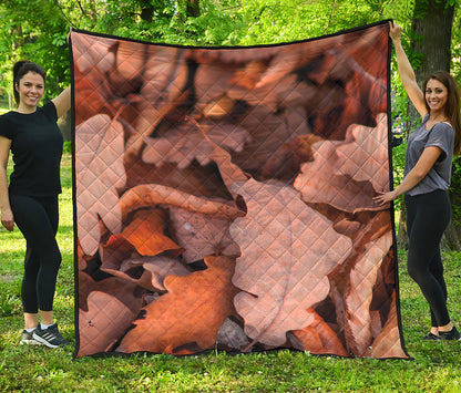 Autumn Oak leaf Print Quilt
