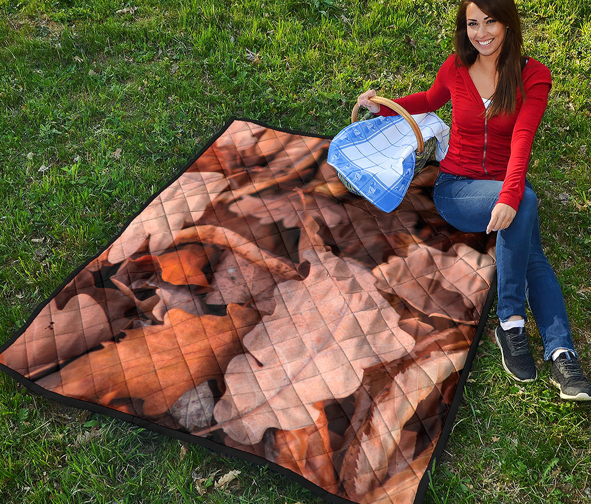 Autumn Oak leaf Print Quilt