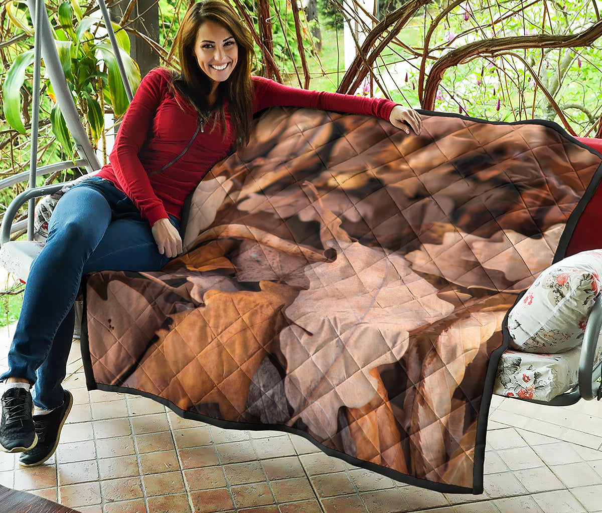 Autumn Oak leaf Print Quilt