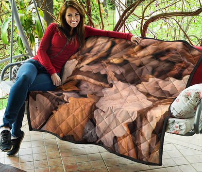 Autumn Oak leaf Print Quilt