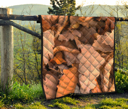 Autumn Oak leaf Print Quilt