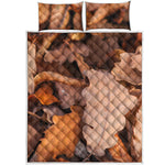 Autumn Oak leaf Print Quilt Bed Set