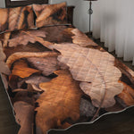 Autumn Oak leaf Print Quilt Bed Set