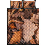 Autumn Oak leaf Print Quilt Bed Set