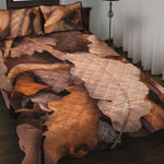 Autumn Oak leaf Print Quilt Bed Set