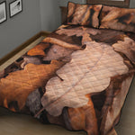 Autumn Oak leaf Print Quilt Bed Set