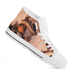 Autumn Oak leaf Print White High Top Shoes