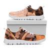 Autumn Oak leaf Print White Sneakers