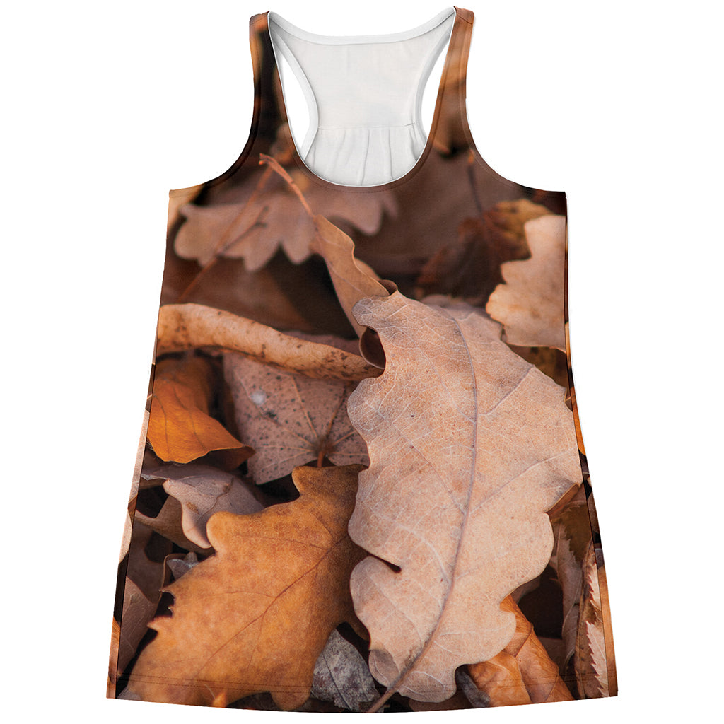 Autumn Oak leaf Print Women's Racerback Tank Top