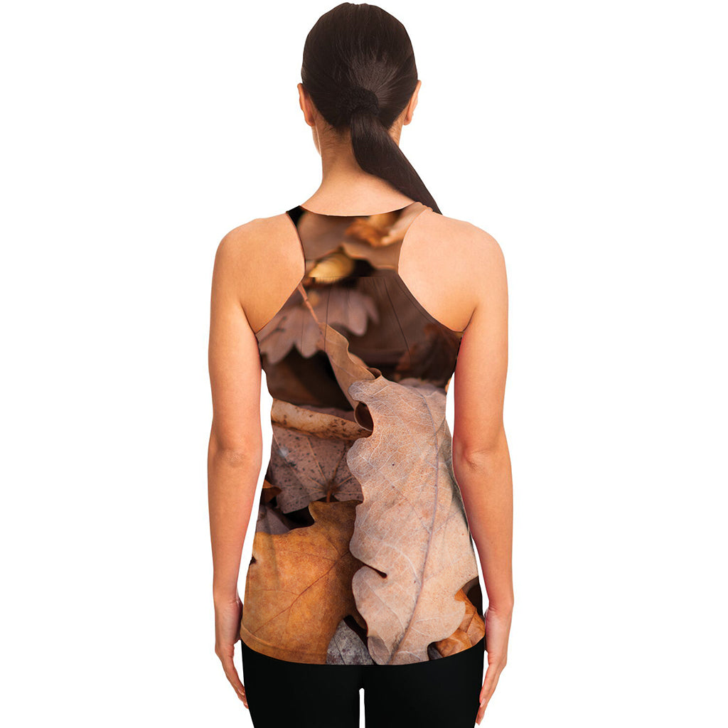 Autumn Oak leaf Print Women's Racerback Tank Top