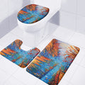 Autumn Painting Print 3 Piece Bath Mat Set