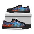Autumn Painting Print Black Low Top Sneakers