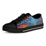 Autumn Painting Print Black Low Top Shoes