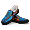 Autumn Painting Print Black Slip On Shoes