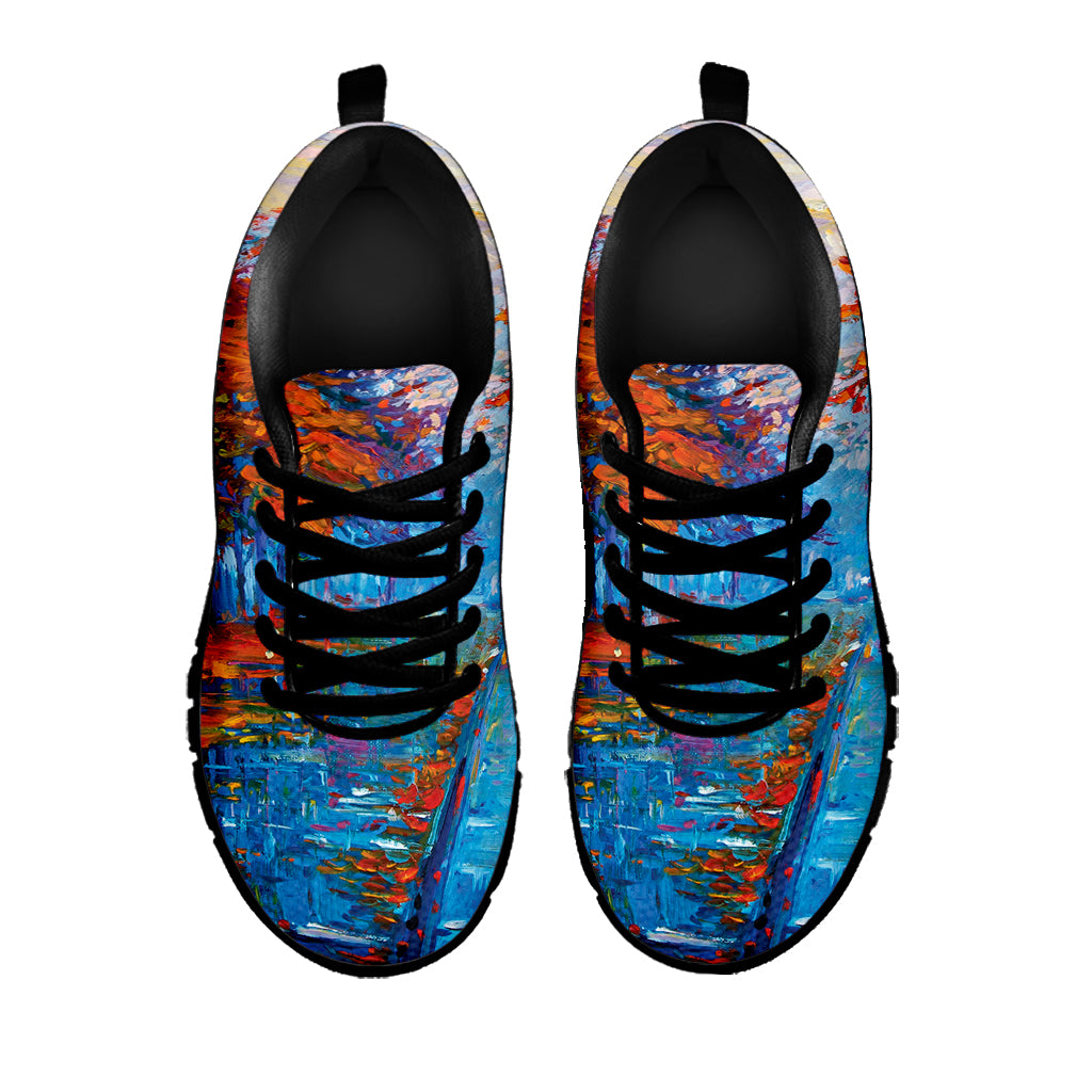 Autumn Painting Print Black Sneakers