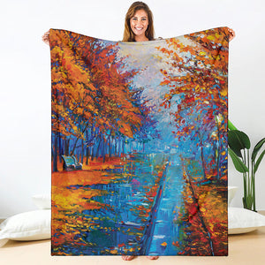 Autumn Painting Print Blanket