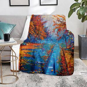 Autumn Painting Print Blanket