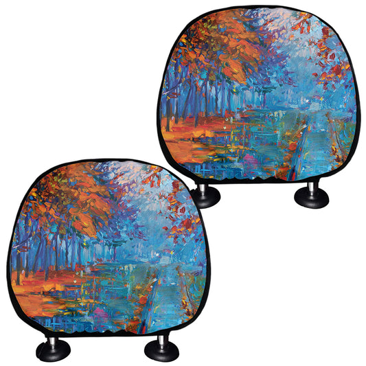 Autumn Painting Print Car Headrest Covers