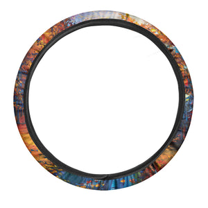 Autumn Painting Print Car Steering Wheel Cover