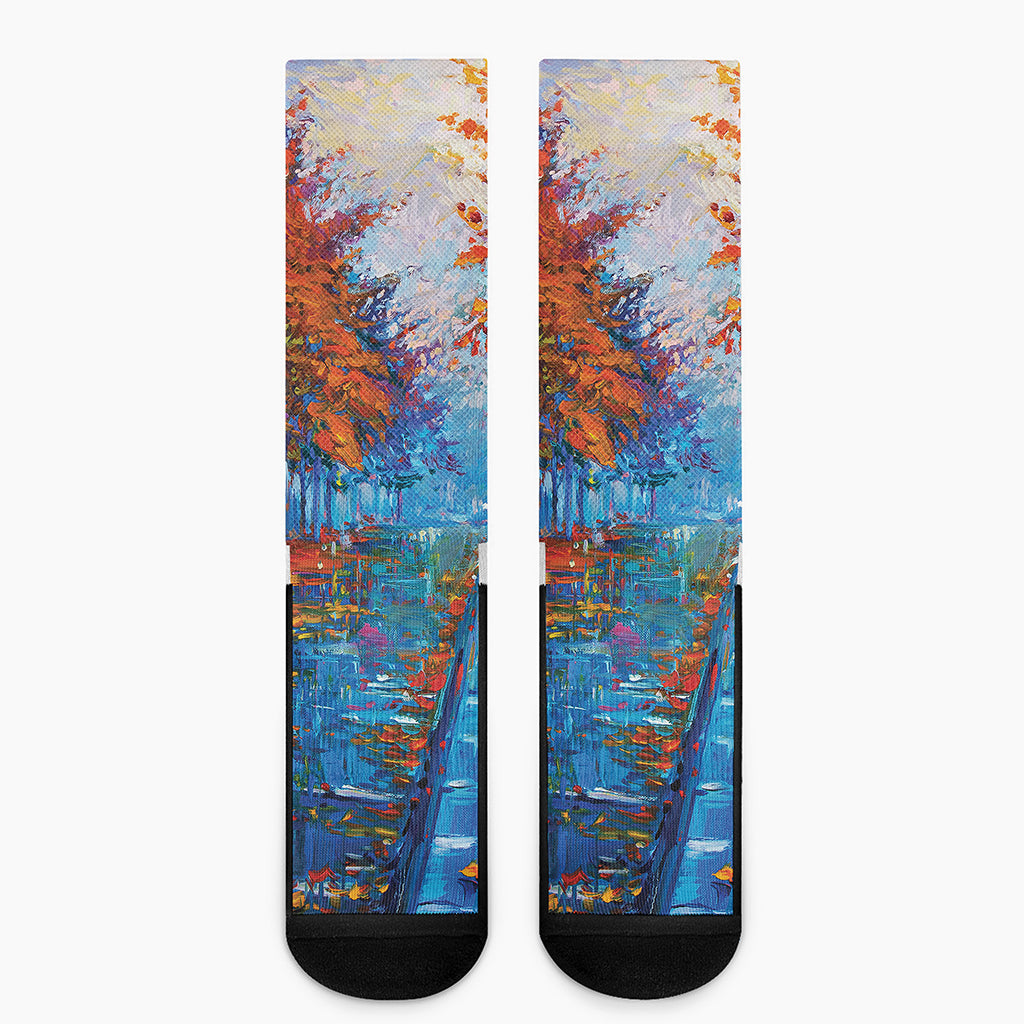 Autumn Painting Print Crew Socks